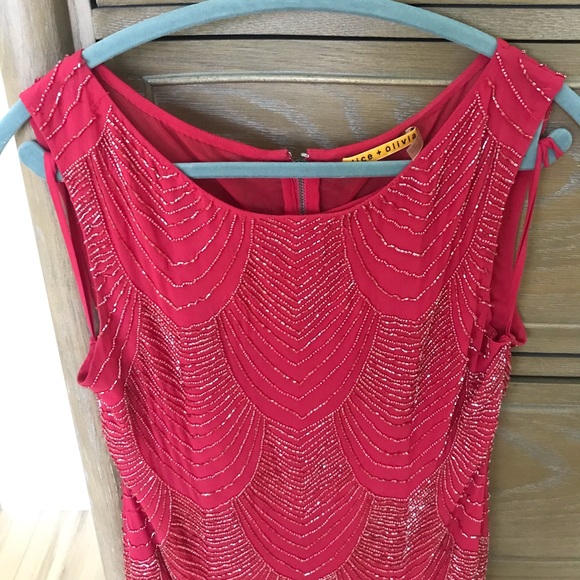 Alice and Olivia red sequined dress, size 4 - Picture 1 of 7